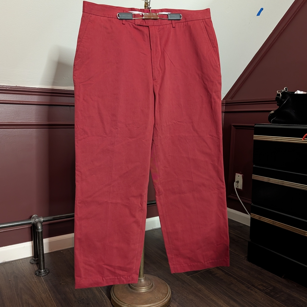 LORO PIANA Cotton Cashmere Italian Wild About Cashmere Red Chino Pants Saks